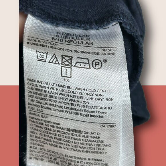 🔵 6R GAP NAVY POLKA DOT SKINNY ANKLE PANTS STRETCHY - Picture 5 of 5